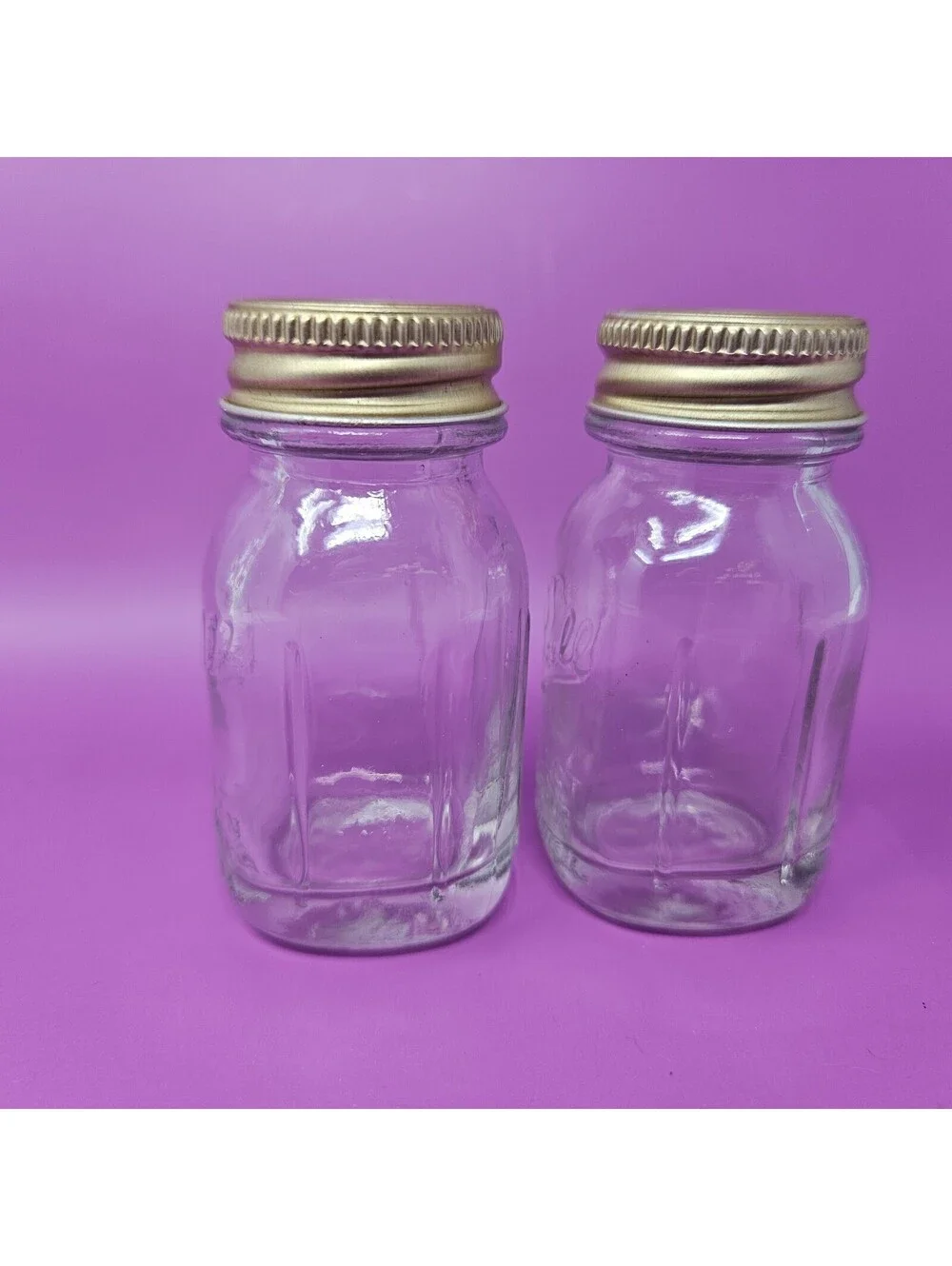Vintage Ball Perfect Mason Jar Salt and Pepper Shakers Glass Set Made In USA